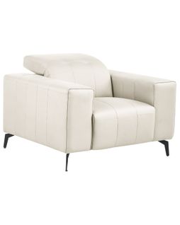 Fauteuil Ommel Cuir Pu Beige Clair
