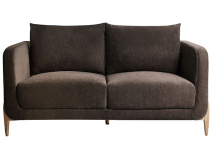 Canapé 2 Places Gimo Tissu Chenille Marron Foncé