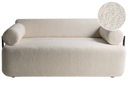 Canapé 2 Places Elva Bouclé Blanc Cassé