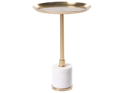 Table D'appoint Camelo Métal Marbre Blanc