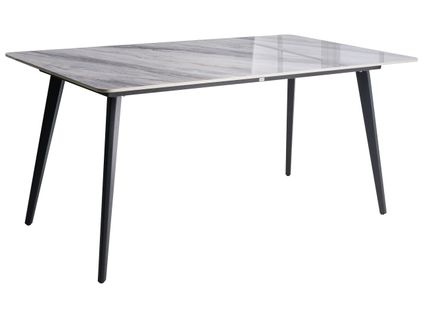 Table De Salle à Manger De Jardin Rodallo 160 Cm 90 Cm Pierre Marbre Gris