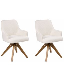 Lot De 2 Chaises De Salle à Manger Sylvania Bouclé Blanc Cassé