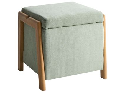 Pouf De Rangement Edland Tissu 45 Cm 43 Cm Vert Clair