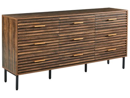 Commode à 9 Tiroirs Keith Marron Foncé
