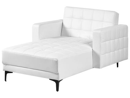Chaise Longue Aberdeen Cuir Pu Blanc