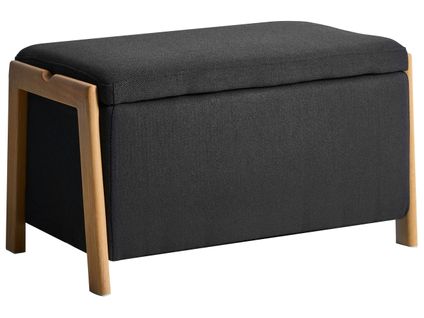 Banc De Rangement Edland Tissu Noir