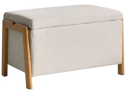 Banc De Rangement Edland Tissu Beige Clair