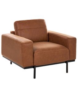 Fauteuil Sovik Cuir Pu Marron