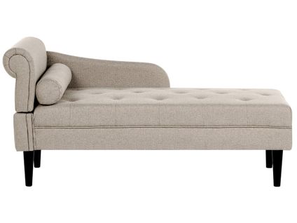 Chaise Longue Côté Gauche Yvoire Tissu Beige