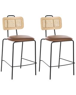 Lot De 2 Chaises De Bar Adelanto Marron