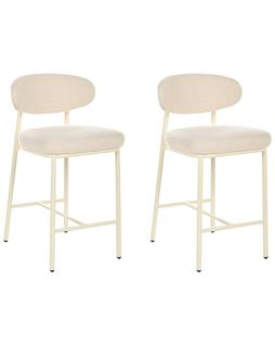 Lot De 2 Chaises De Bar Unity Bouclé Beige Clair