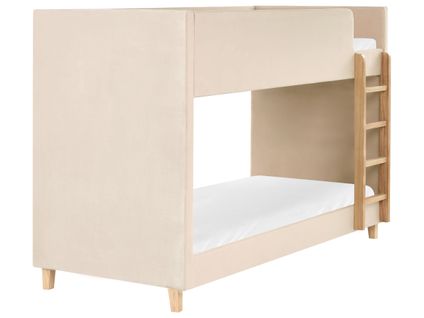 Lit Superposé Velours Chocques 90 X 200 Cm Beige Clair