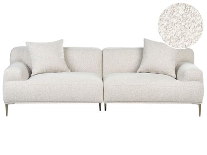 Canapé 3 Places Matila Bouclé Blanc Cassé