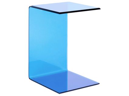 Table D'appoint Lourdes Verre De Sécurité Bleu