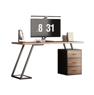 Bureau De Travail 138,5x58x75 Cm Avec 3 Tiroirs, Espace De Rangement, Mdf, Brun Foncé
