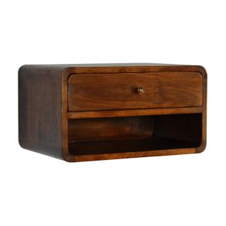 Table De Chevet bois massif 45x32x25 Cm 1 Tiroir,  Marron