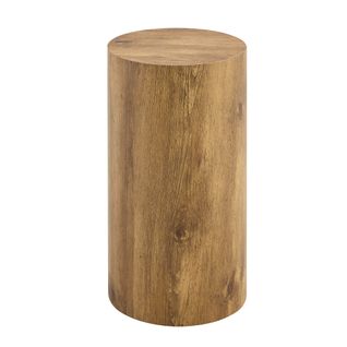 Table D'appoint Rond Ø 30x55 Cm, Bout De Canapé Salon, Mdf, Couleur Bois