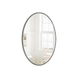 Miroir Ovale Vintage En Métal Argenté, à Suspendre (vertical/horizontal)