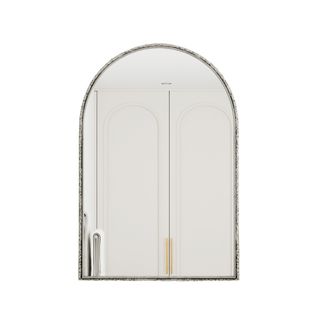 Miroir Arche Vintage Mural Et à Poser, Cadre Métal Argenté, Verre Trempé