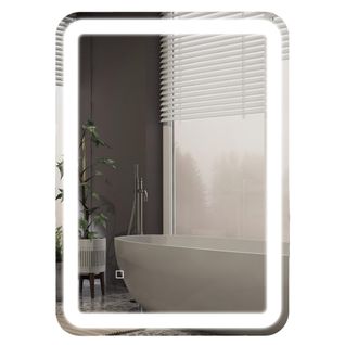 Miroir Salle De Bain LED 50 X 70 Cm Argenté Ip44 Anti-buée Tactile