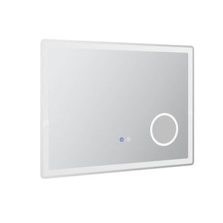 Miroir LED 80x60 Cm 3x Grossissement, Commande Tactile, 3 Couleurs, Anti-buée, Métal Blanc
