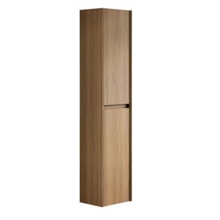 Colonne Murale Salle De Bain 140 Cm, 2 Portes, Étagères Réglables, Bois Espresso