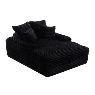 Fauteuil Velours Côtelé 137×175 Cm — Mousse à Mémoire, 4 Coussins, Sans Montage