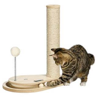 Griffoir à Chat Compact Avec Jouets, En Sisal Et Base Stable, Idéal Pour Chatons