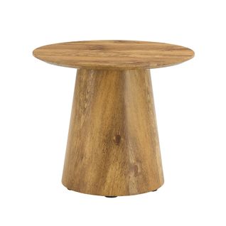 Table Salon Ronde, Bout De Canapé 50 X H48 Cm, Aspect Bois Naturel, Plateau 2,5 Cm