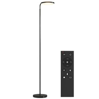 Lampadaire LED 30w 2800 Lm Dimmable 3000–6500k Télécommande Magnétique Tête 350° Noir
