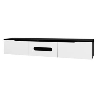 Meuble TV Blanc Avec Éclairage LED 16 Couleurs - Design Mural Moderne, Rangement Spacieux, Mdf