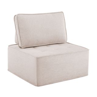 Fauteuil Fixe 1 Place – Confortable Avec Dossier Modulable, Design Élégant, Tissu Lin Beige