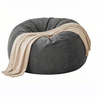 Fauteuil Poire -  Avec Housse Lavable Et Remplissage En Perles, En Éponge - Gris Foncé