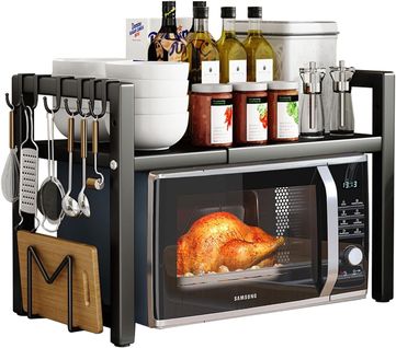 Étagère De Cuisine Autoportante En Acier Au Carbone, Organisateur Coulissant 1-2 Niveaux