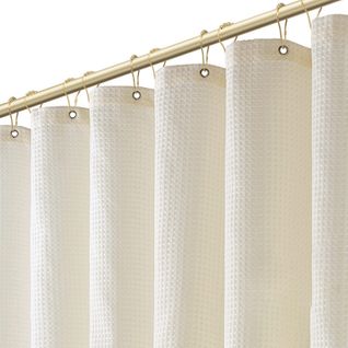 Rideau De Douche En Polyester Résistant à L’eau Avec 12 Crochets 180x180 Cm Beige