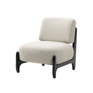 Chaise Bois, Confortable Et Élégante Pour Salon Ou Chambre, Design Moderne, Noir + Beige