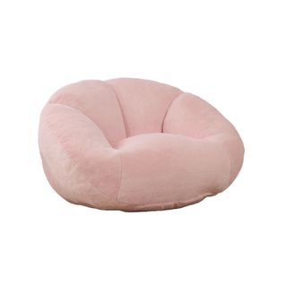 Fauteuil Poire - Mousse à Mémoire De Forme Et Base Antidérapante - En Fausse Fourrure - Rose