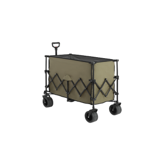 Chariot Pliant 109x53x83 Cm, Grande Capacité 300 L, Acier, Tissu Oxford 600d, Couleur Vert Armée