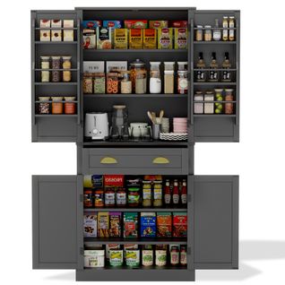 Buffet Haut,étagères Ajustables,dispositif Anti-basculement,moderne,mdf,noir