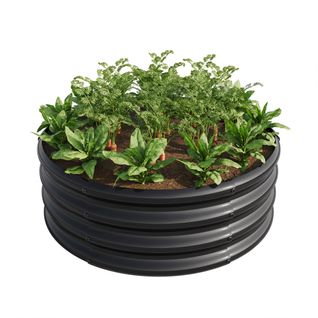 Jardinière Potager Surélevée 243,84x121,92x30,48 Cm, Robuste, Durable, Acier Galvanisé, Argenté