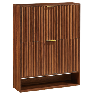 Meuble à Chaussures 80x24x102 Cm, Étagères Réglables, Panneaux De Particules, Couleur Marron