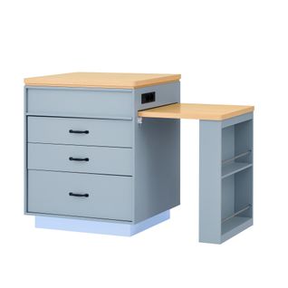 Buffet De Cuisine Extensible 126 à 188 Cm, Avec LED Et Prises USB, Mdf, Coloris Bleu