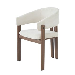 Lot De 2 Chaises Avec Accoudoirs, Dimensions 61.5x52.5x83 Cm, Métal, Tissu Lin, Brun+beige