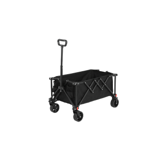 Chariot Pliant Noir Tout-terrain, Structure Acier, 80 L, Charge 60 Kg