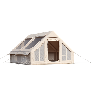 Tente De Camping Gonflable 7-8 Places Beige Pu3000 Upf50+ Avec Moustiquaires
