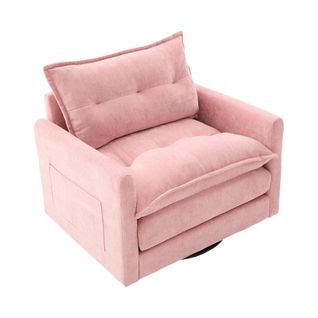 Fauteuil Pivotant 360° En Chenille Avec Accoudoirs Et Mousse à Mémoire De Forme