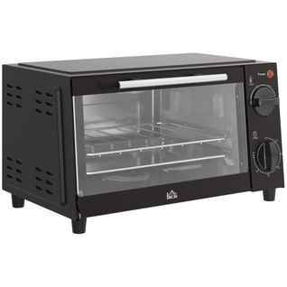 Mini-four 9 L Avec Plaque De Cuisson, Grille, Température Réglable, Minuterie, 750 W, Noir