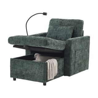 Fauteuil Relax En Chenille Avec Support Téléphone Et Rangement