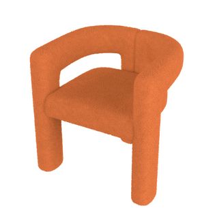 Chaise De Salle à Manger, Design Ergonomique En Teddy, Dossier Orthopédique, Orange