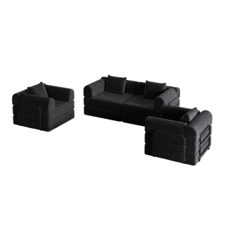 Canapé Convertible 1 Place En Chenille Avec Rangement Dans L'accoudoir Et Armature Acier